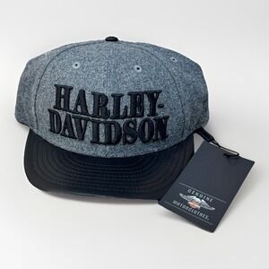 Harley Davidson New Era 9fifty Snapback Hat Cap Black Gray Baseball Biker NWT